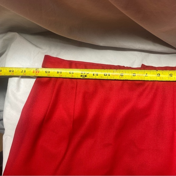 Vtg Pendleton Red Wool Skirt Suit 12 14 L Set Office Siren Corpcore Holiday USA - Picture 10 of 11